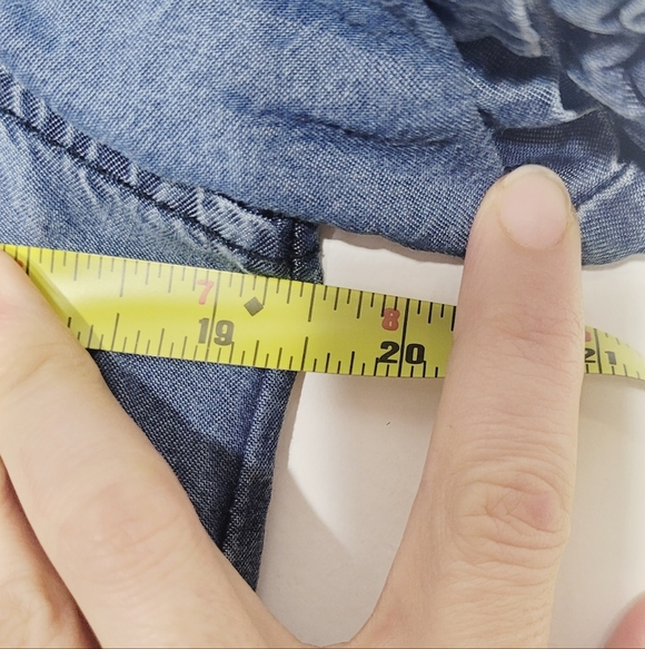 Kenneth Cole Blue Short Sleeve Full Length 1/2 Buttons Drawstring Waist Romper M - Picture 11 of 11